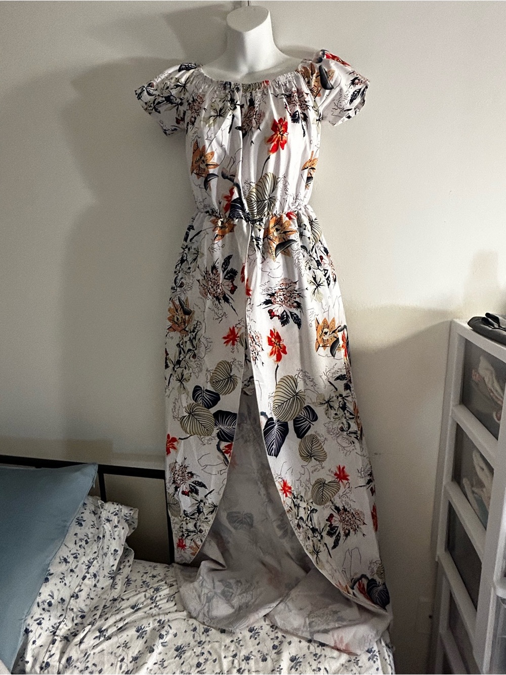 Meaneor Floral High-Low Romper Dress Size Small